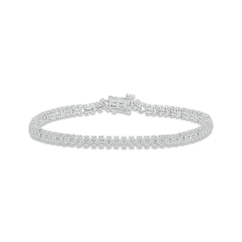 Main Image 1 of Diamond Three-Row Bracelet 2 ct tw 10K White Gold 7.25&quot;