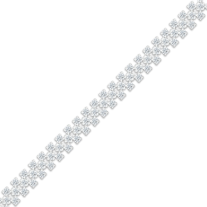 Main Image 2 of Diamond Three-Row Bracelet 2 ct tw 10K White Gold 7.25&quot;