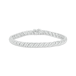 Diamond S-Link Bracelet 1/4 ct tw Sterling Silver 7.25&quot;