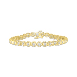 Diamond Circle Link Bracelet 1 ct tw 10K Yellow Gold 7&quot;