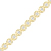 Thumbnail Image 2 of Diamond Circle Link Bracelet 1 ct tw 10K Yellow Gold 7&quot;