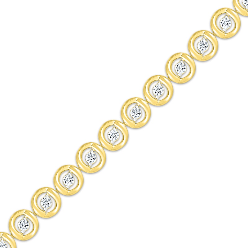 Main Image 2 of Diamond Circle Link Bracelet 1 ct tw 10K Yellow Gold 7&quot;