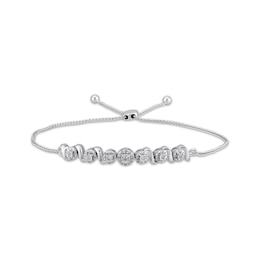 Multi-Diamond S-Link Bolo Bracelet 1/5 ct tw Sterling Silver