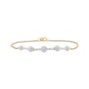 Thumbnail Image 1 of Multi-Diamond Flower Line Bracelet 1/2 ct tw 10K Yellow Gold 7.5&quot;