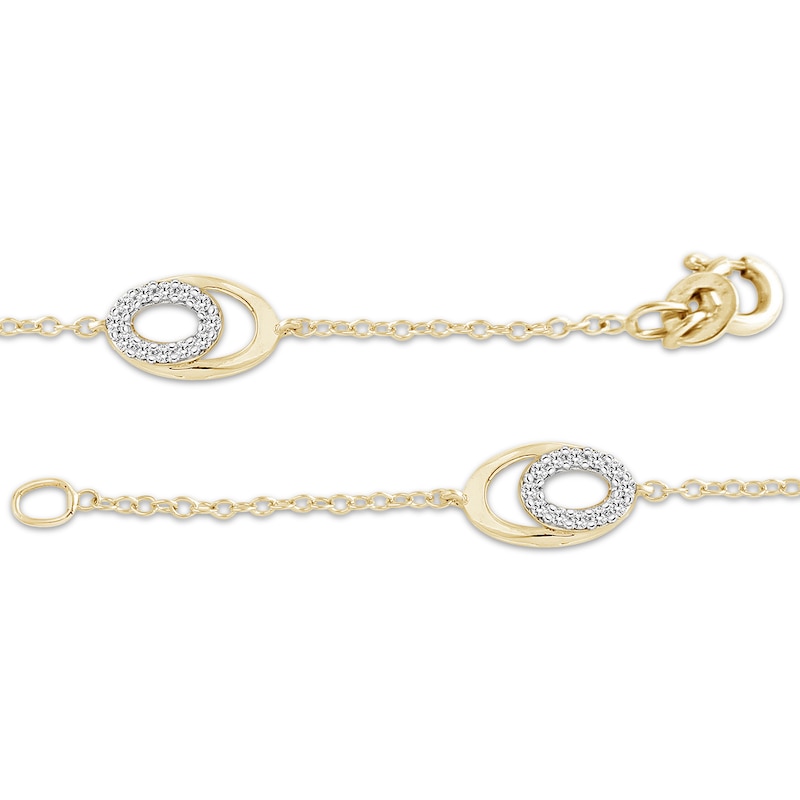 Main Image 3 of Diamond Oval Link Chain Bracelet 1/3 ct tw 10K Yellow Gold 7.5&quot;