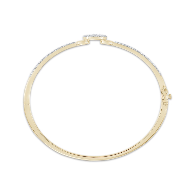 Diamond Ovals Bangle Bracelet 1/2 ct tw 10K Yellow Gold