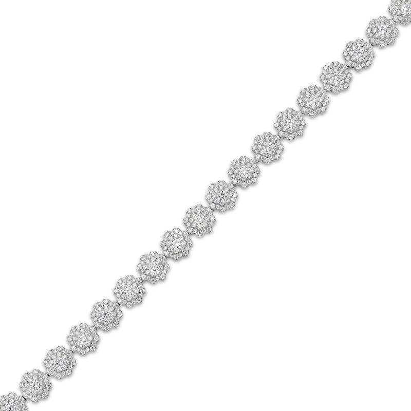 Diamond Flower Cluster Bracelet 6 ct tw 14K White Gold 7"