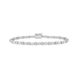 Marquise & Round-Cut Diamond Alternating Bracelet 3-1/2 ct tw 14K White Gold 7&quot;