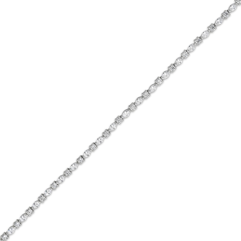 Main Image 2 of Marquise & Round-Cut Diamond Alternating Bracelet 3-1/2 ct tw 14K White Gold 7&quot;