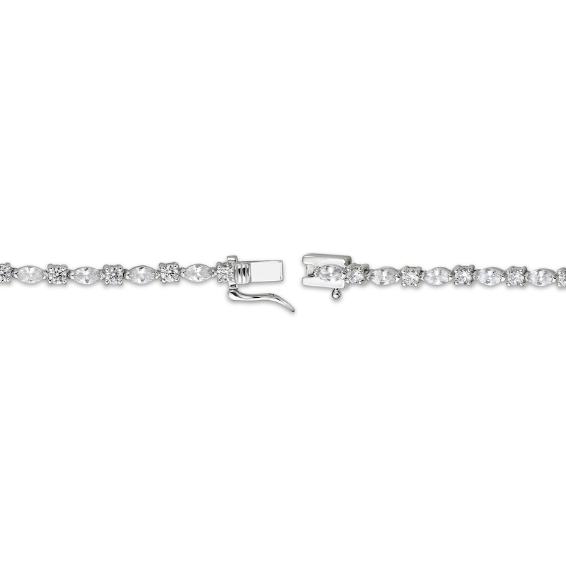 Main Image 3 of Marquise & Round-Cut Diamond Alternating Bracelet 3-1/2 ct tw 14K White Gold 7&quot;