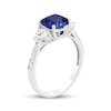 Thumbnail Image 2 of Cushion-Cut Blue Lab-Created Sapphire & White Lab-Created Sapphire Ring Sterling Silver