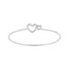 Thumbnail Image 0 of Linked Heart Bangle Bracelet 1/8 ct tw Diamonds 10K White Gold