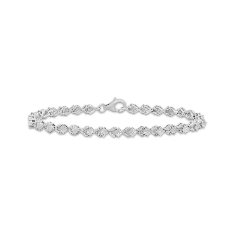 Main Image 1 of Diamond V-Link Bracelet 1/10 ct tw Sterling Silver 7.25&quot;