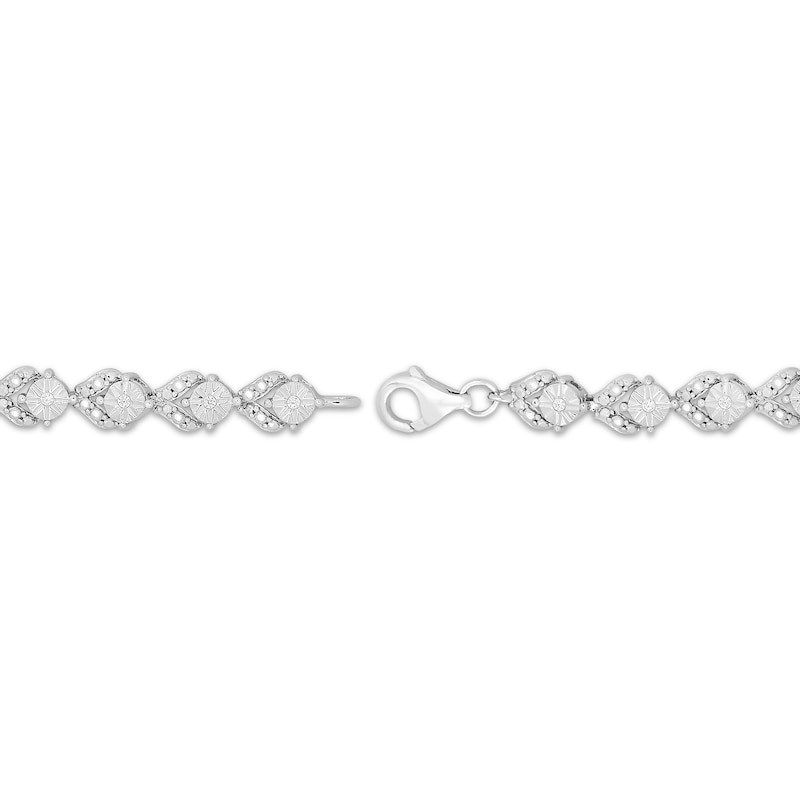 Main Image 3 of Diamond V-Link Bracelet 1/10 ct tw Sterling Silver 7.25&quot;