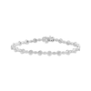 Thumbnail Image 1 of Diamond Circle & Marquise Link Bracelet 1/20 ct tw Sterling Silver 7.25&quot;