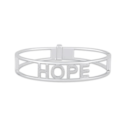 Diamond &quot;Hope&quot; Bangle Bracelet 1/3 ct tw Sterling Silver