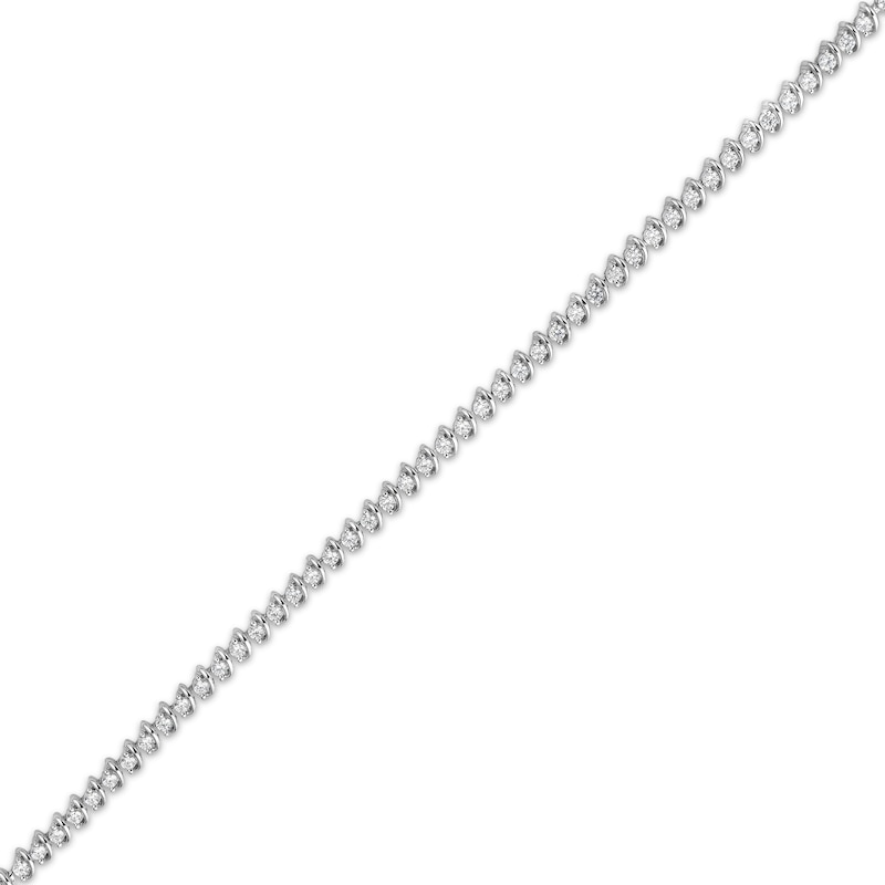 Main Image 2 of Diamond Orbit-Link Tennis Bracelet 2 ct tw 10K White Gold 7&quot;