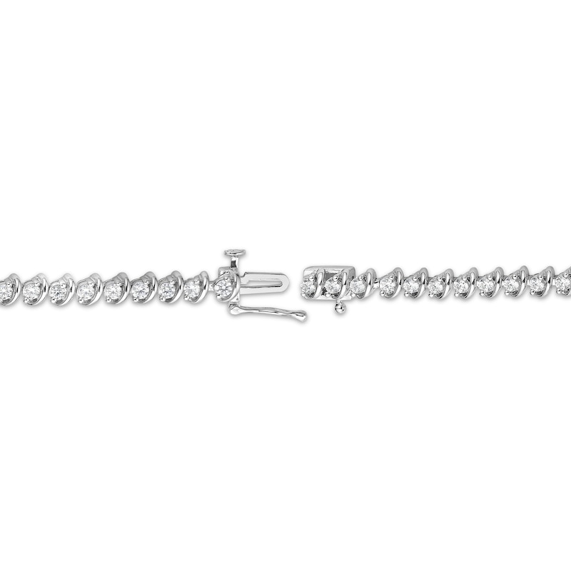 Main Image 3 of Diamond Orbit-Link Tennis Bracelet 2 ct tw 10K White Gold 7&quot;