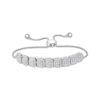 Thumbnail Image 1 of Multi-Diamond Overlapping Cushion Link Bolo Bracelet 1-1/2 ct tw 10K White Gold