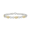 Thumbnail Image 0 of Diamond Hearts & Infinity Link Bracelet 1/10 ct tw Sterling Silver & 10K Yellow Gold 7.25"