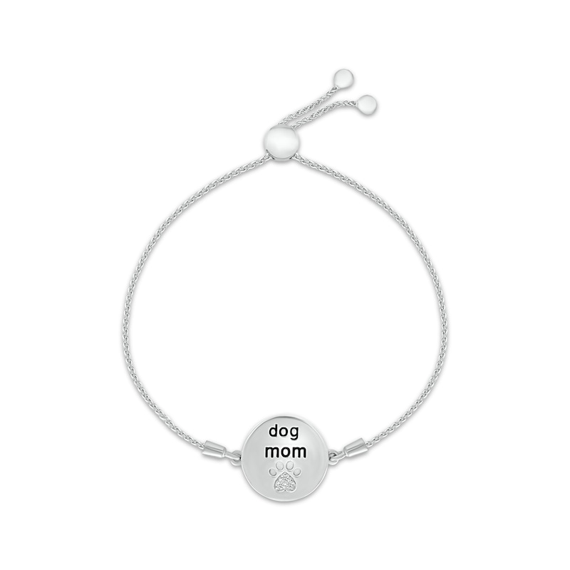 Main Image 1 of Diamond Accent &quot;Dog Mom&quot; Bolo Bracelet Sterling Silver