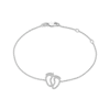 Thumbnail Image 1 of Diamond Baby Feet Chain Bracelet 1/8 ct tw Sterling Silver 7&quot;