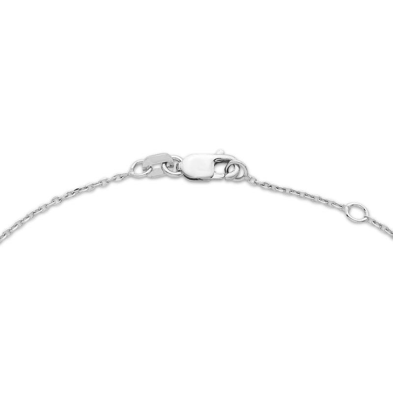 Main Image 3 of Diamond Baby Feet Chain Bracelet 1/8 ct tw Sterling Silver 7&quot;