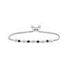 Thumbnail Image 0 of Black & White Diamond Alternating Circles Bolo Bracelet 1/4 ct tw Sterling Silver