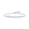 Thumbnail Image 1 of Linked Always Diamond Oval-Link Bolo Bracelet 1/10 ct tw Sterling Silver 9.5&quot;