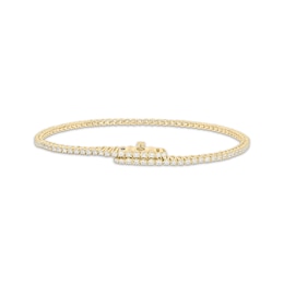 Diamond Tennis Bracelet with Magnetic Clasp 1 ct tw 10K Yellow Gold 7&quot;