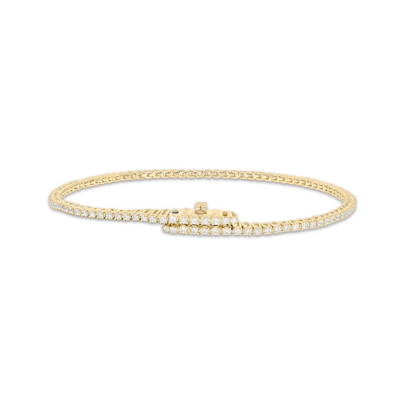 Main Image 1 of Diamond Tennis Bracelet with Magnetic Clasp 1 ct tw 10K Yellow Gold 7&quot;