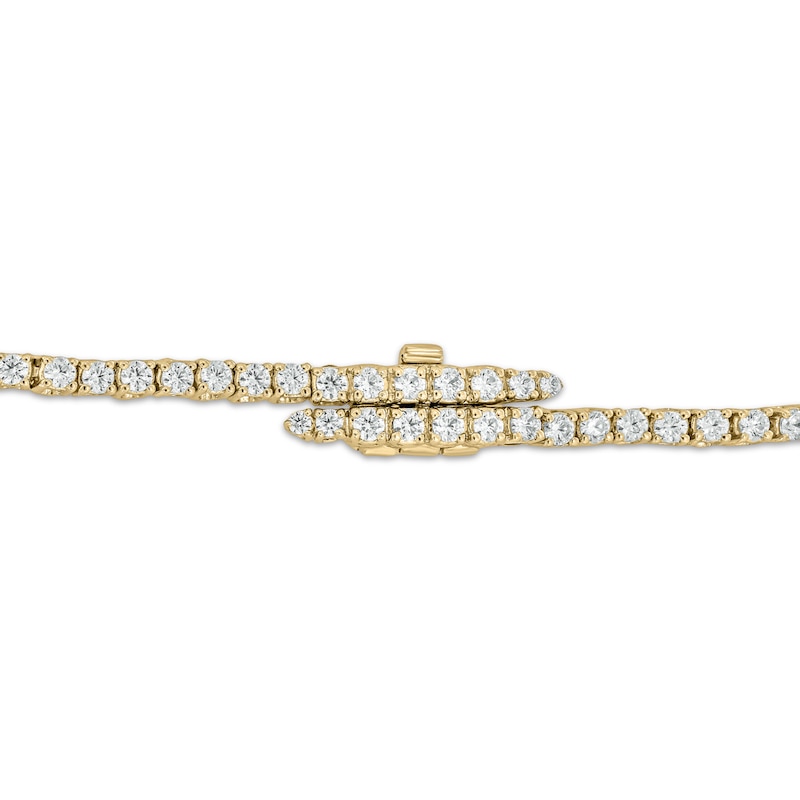 Main Image 2 of Diamond Tennis Bracelet with Magnetic Clasp 1 ct tw 10K Yellow Gold 7&quot;