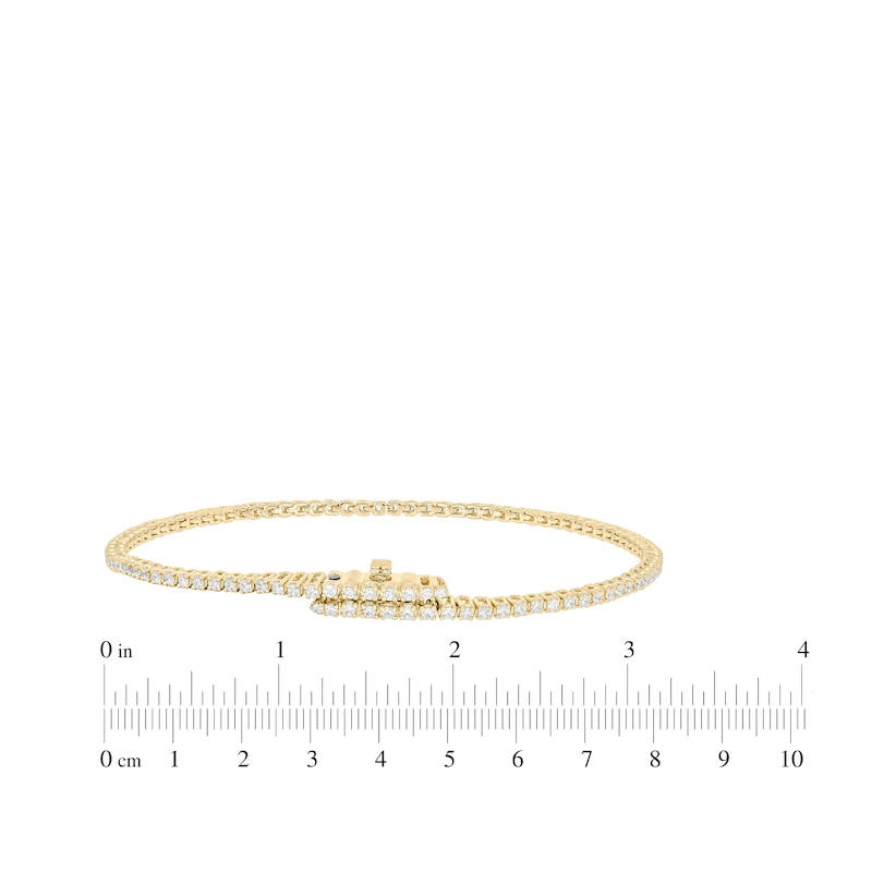 Main Image 3 of Diamond Tennis Bracelet with Magnetic Clasp 1 ct tw 10K Yellow Gold 7&quot;