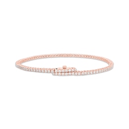 Diamond Tennis Bracelet with Magnetic Clasp 2 ct tw 10K Rose Gold 7&quot;