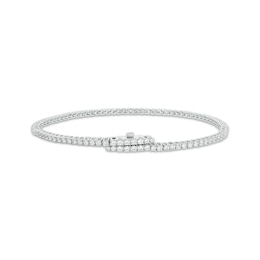 Diamond Tennis Bracelet with Magnetic Clasp 2 ct tw 10K White Gold 7&quot;