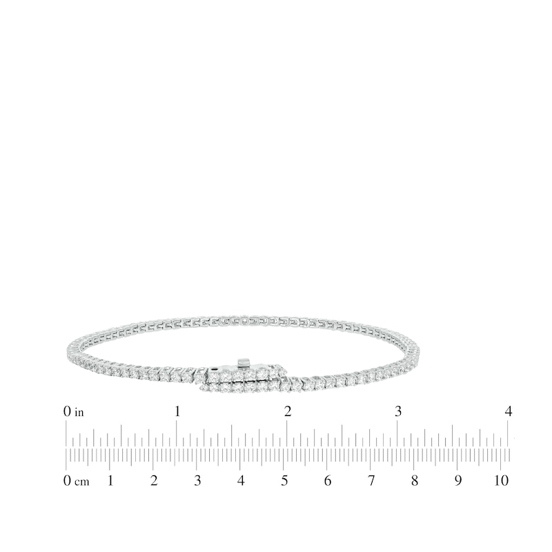 Diamond Tennis Bracelet with Magnetic Clasp 2 ct tw 10K White Gold 7"