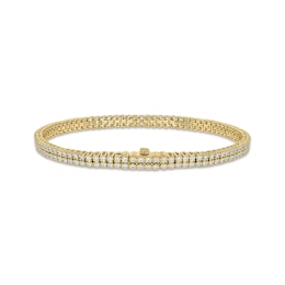 Diamond Two-Row Endless Bracelet with Magnetic Clasp 2 ct tw 10K Yellow Gold 7&quot;