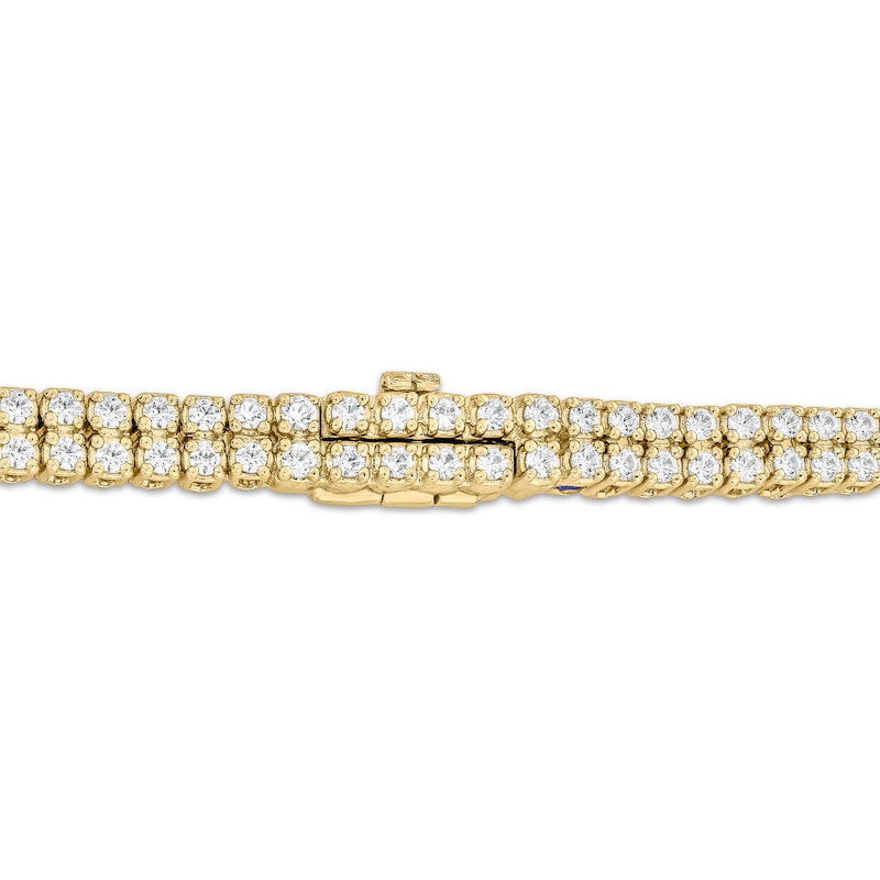 Diamond Two-Row Endless Bracelet with Magnetic Clasp 2 ct tw 10K Yellow Gold 7"