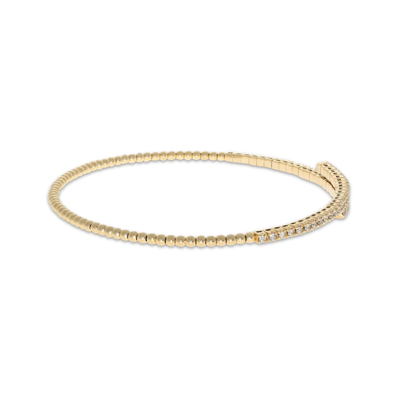 Main Image 2 of Diamond Flex Bypass Bangle Bracelet 1/2 ct tw 10K Yellow Gold