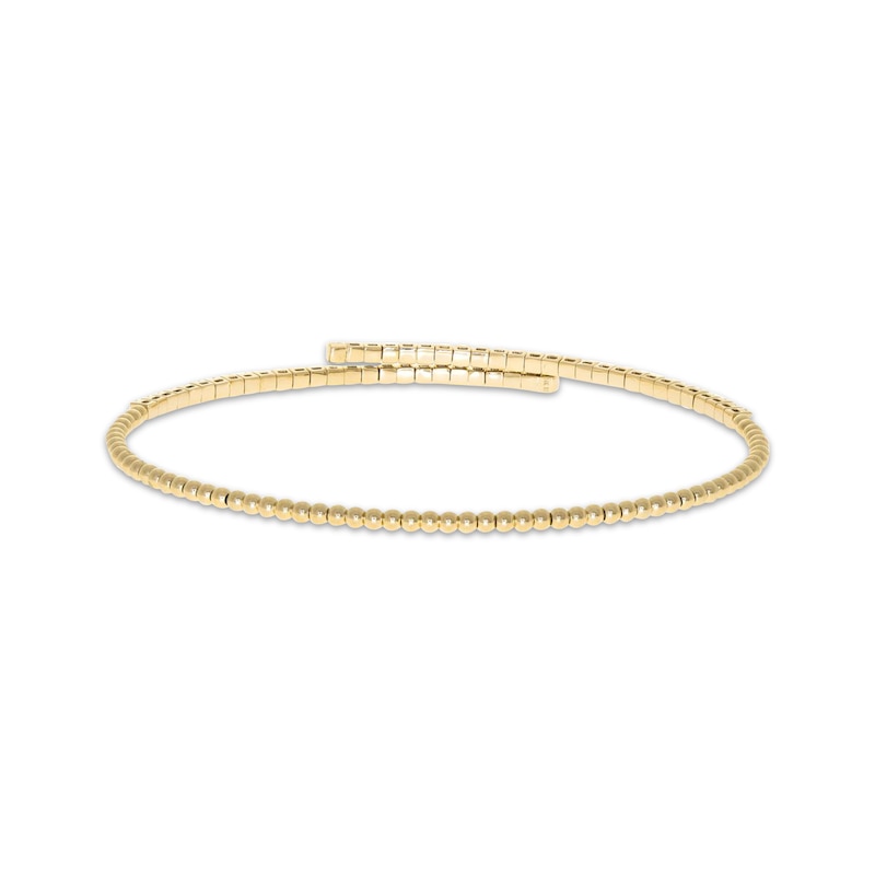 Main Image 3 of Diamond Flex Bypass Bangle Bracelet 1/2 ct tw 10K Yellow Gold