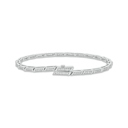 Diamond Link Bracelet with Magnetic Clasp 1/2 ct tw 10K White Gold 7&quot;