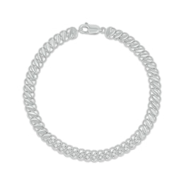 Diamond Vintage-Style Link Bracelet 1/4 ct tw 10K White Gold 7&quot;