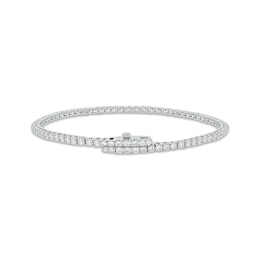 Diamond Tennis Bracelet with Magnetic Clasp 3 ct tw 10K White Gold 7&quot;