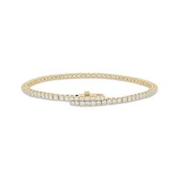 Diamond Tennis Bracelet with Magnetic Clasp 3 ct tw 10K Yellow Gold 7&quot;