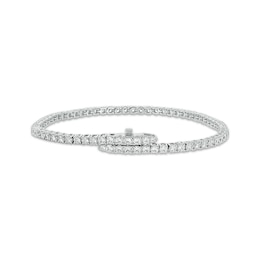 Diamond Tennis Bracelet with Magnetic Clasp 3-3/4 ct tw 10K White Gold 7&quot;