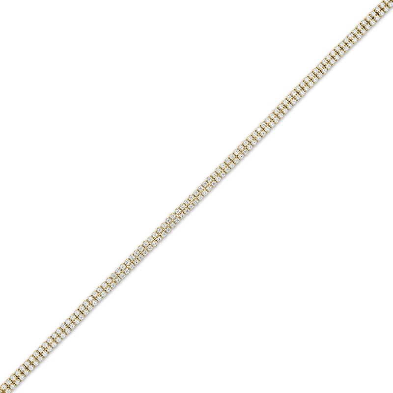 Main Image 2 of Diamond Double-Row Endless Bracelet with Magnetic Clasp 4 ct tw 10K Yellow Gold 7&quot;