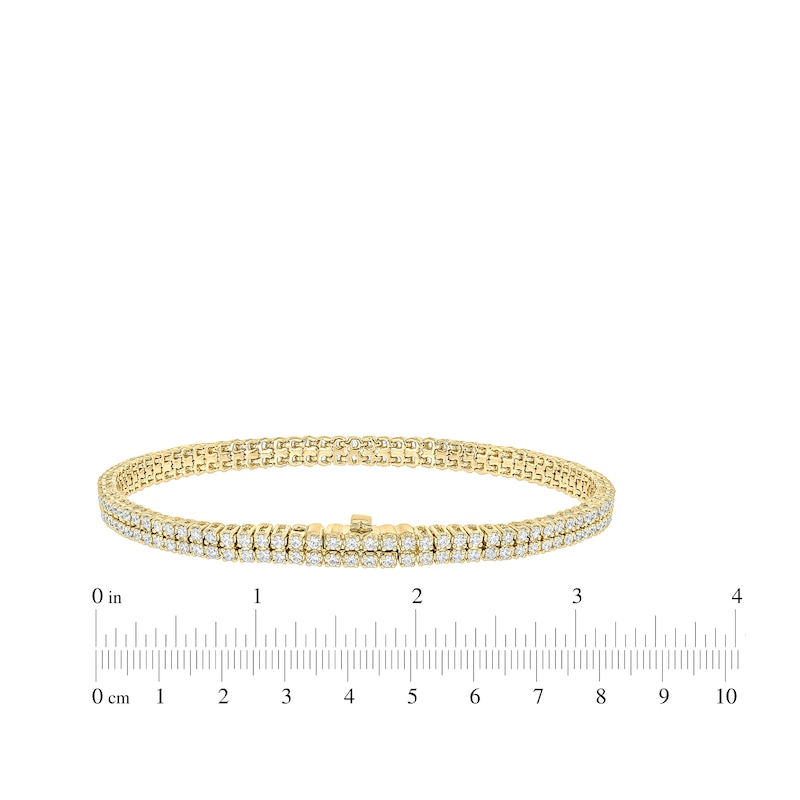 Main Image 4 of Diamond Double-Row Endless Bracelet with Magnetic Clasp 4 ct tw 10K Yellow Gold 7&quot;