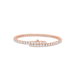 Diamond Tennis Bracelet with Magnetic Clasp 5 ct tw 10K Rose Gold 7&quot;