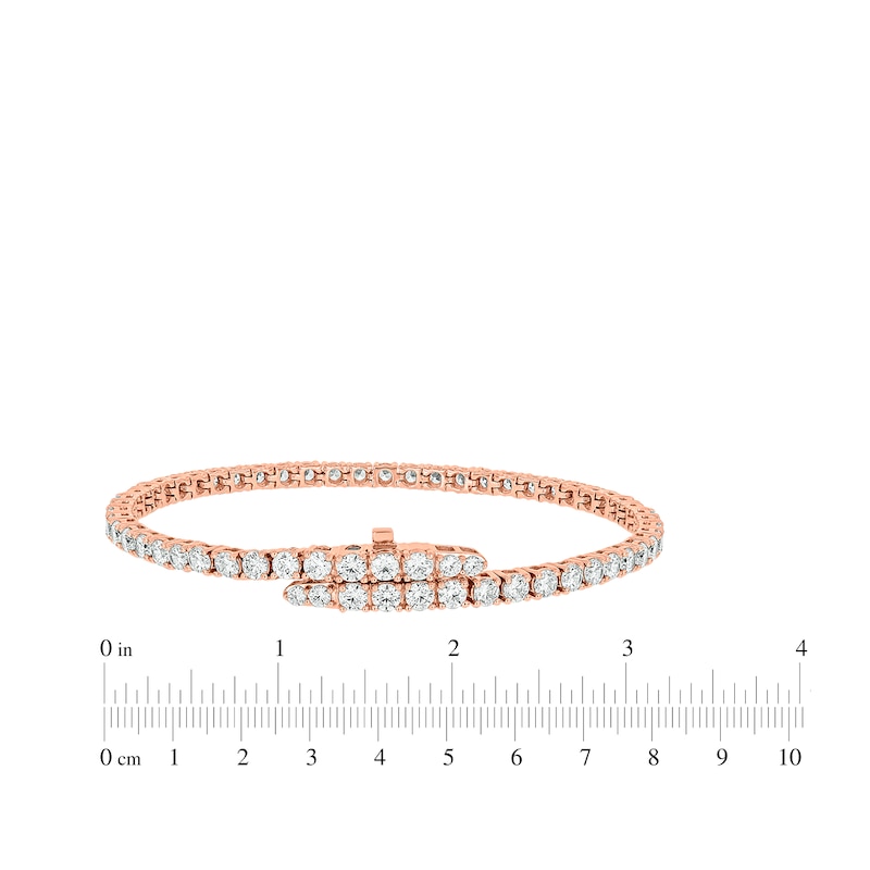 Diamond Tennis Bracelet with Magnetic Clasp 5 ct tw 10K Rose Gold 7"