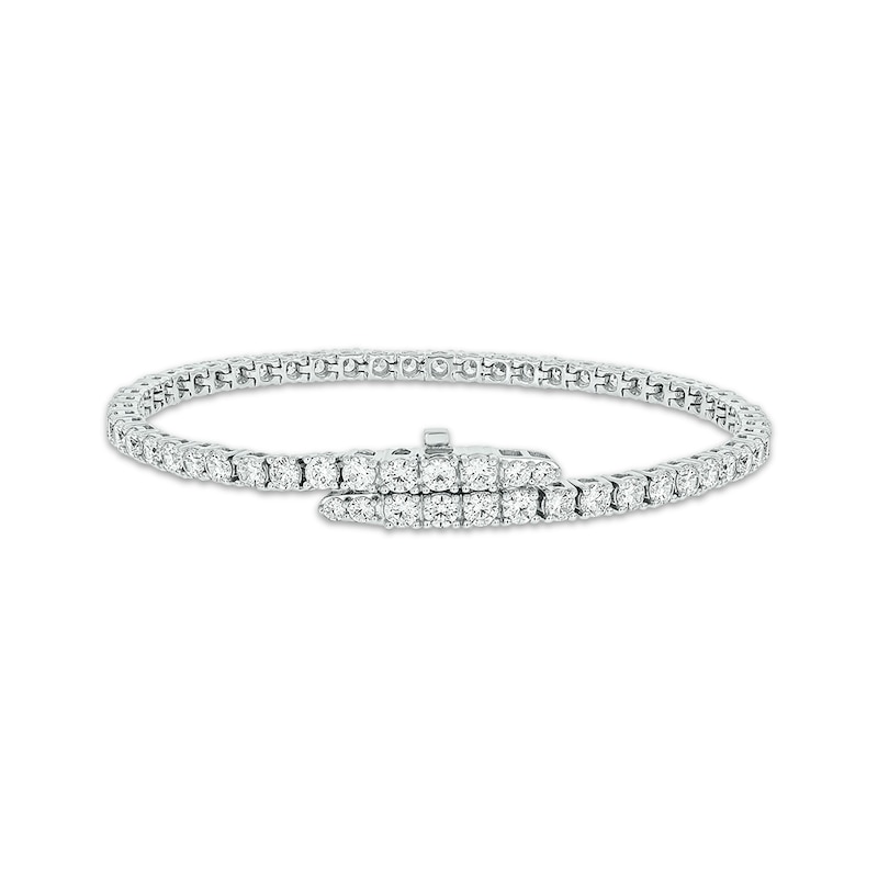 Main Image 1 of Diamond Tennis Bracelet with Magnetic Clasp 5 ct tw 10K White Gold 7&quot;